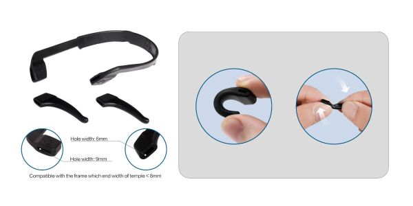 Adjustable Rubber Strap with Non-Slip Ear Grips
